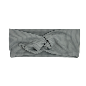 Twist Headband - Dark Grey Rib