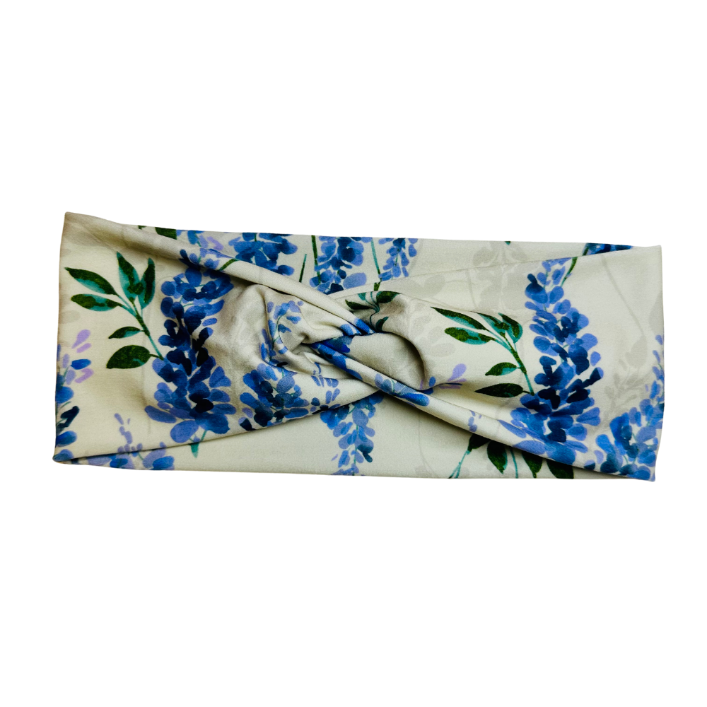 Twist Headband - Delphinium Blue Floral