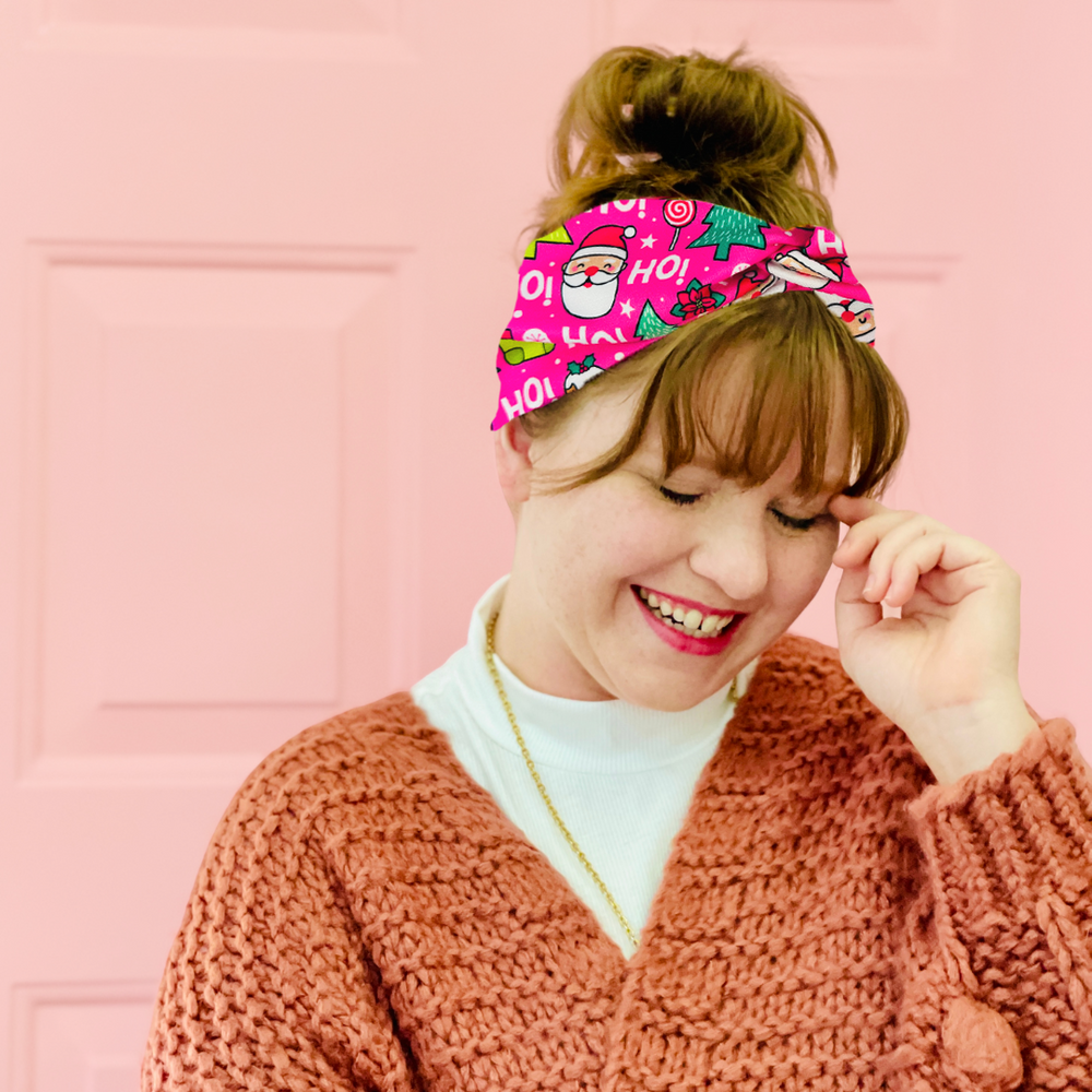 Twist Headband - Pink Candy Cane