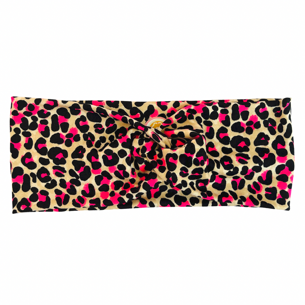 Twist Headband - Pink Leopard